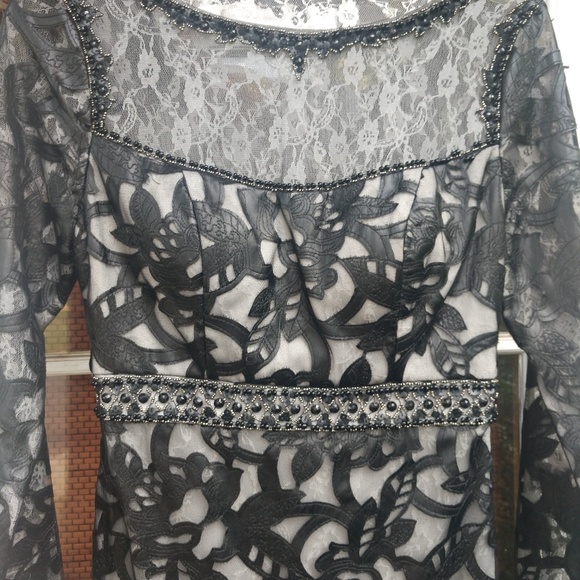 Lace And Leather One Peice Dress - Picture 2 of 8